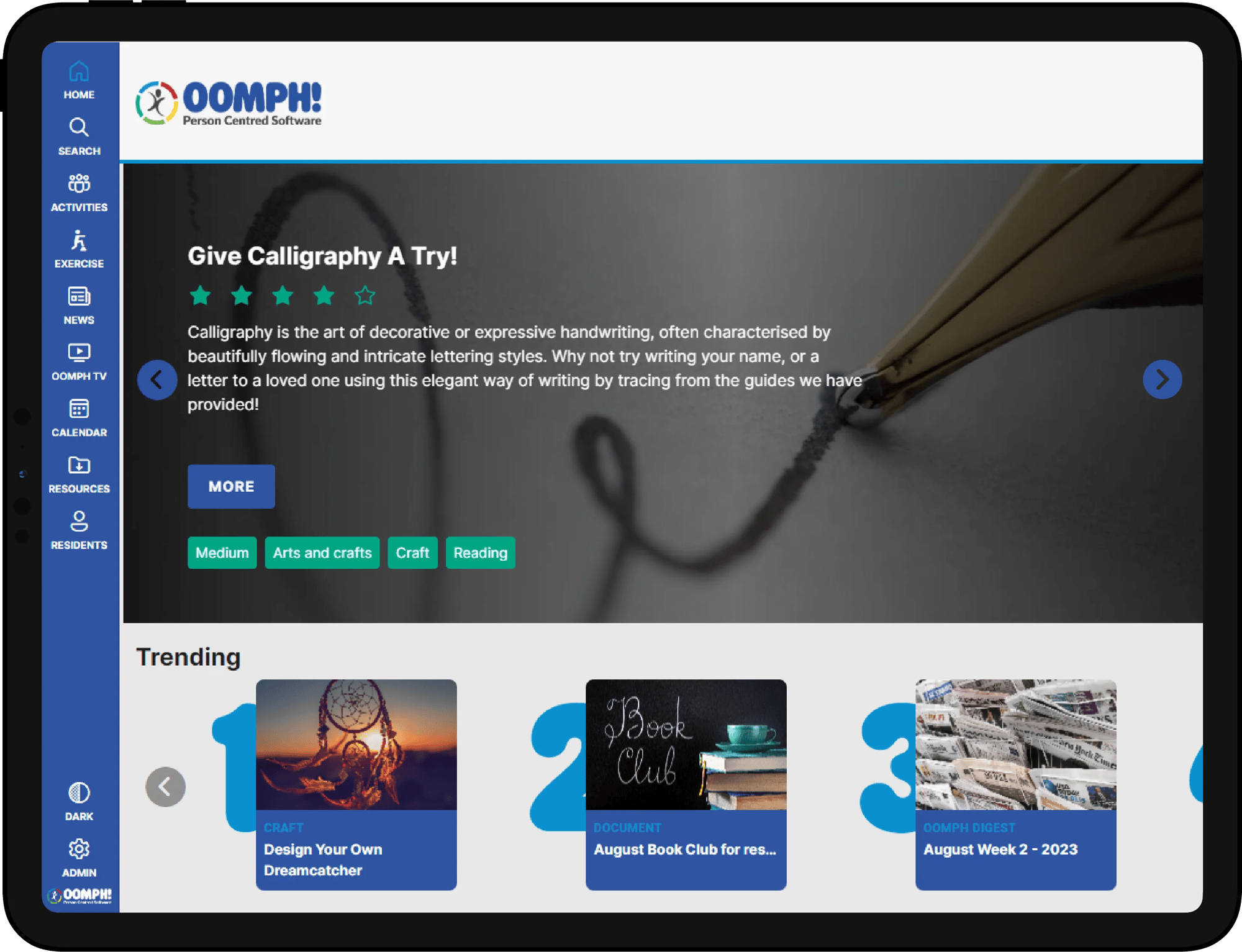 Oomph Home - iPad (1)