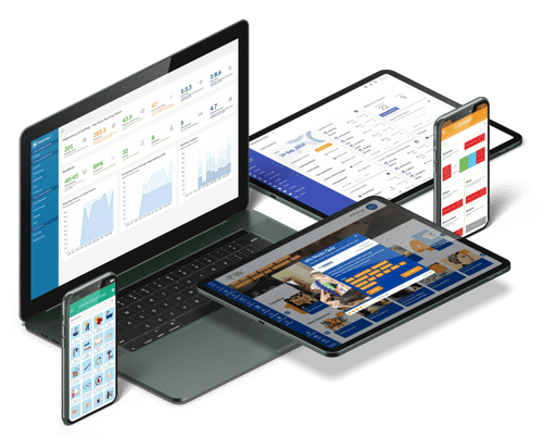 mCare, On-demand, ATLAS, Depensys, ResHub - multi device mock up