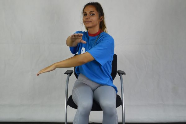 8 each side. With one hand extended out the other hand will go over and under. Start the movement slow and see if you can speed it up.