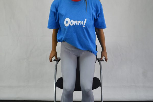 Using the sides of your armchair for support. Time how long it takes you to go from seated to standing safely.