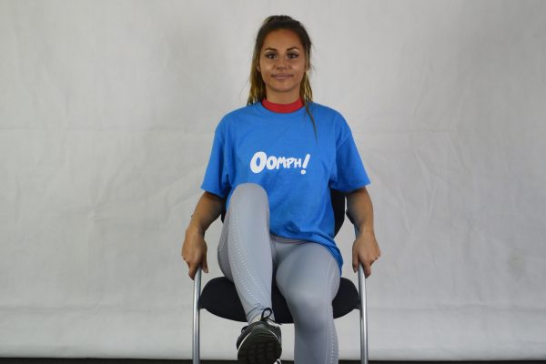 4 on each leg. Lift one leg up and rotate in a forward circular motion as if cycling with one leg. Try and keep your foot from hitting the floor.